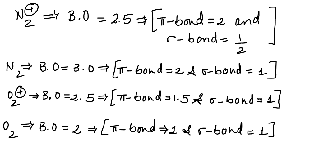 Two pi and half sigma bonds are present in