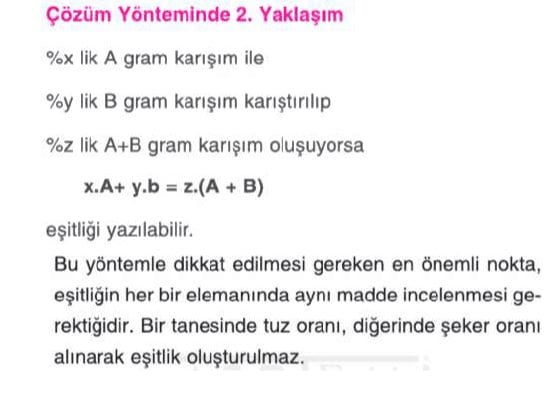 karışım yüzdesi nasıl hesaplanır
