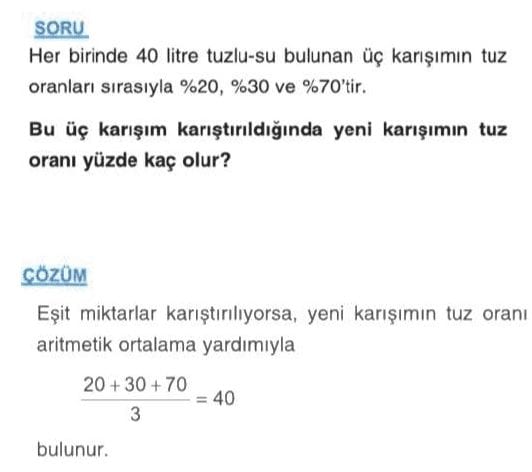 karışım yüzdesi nasıl hesaplanır