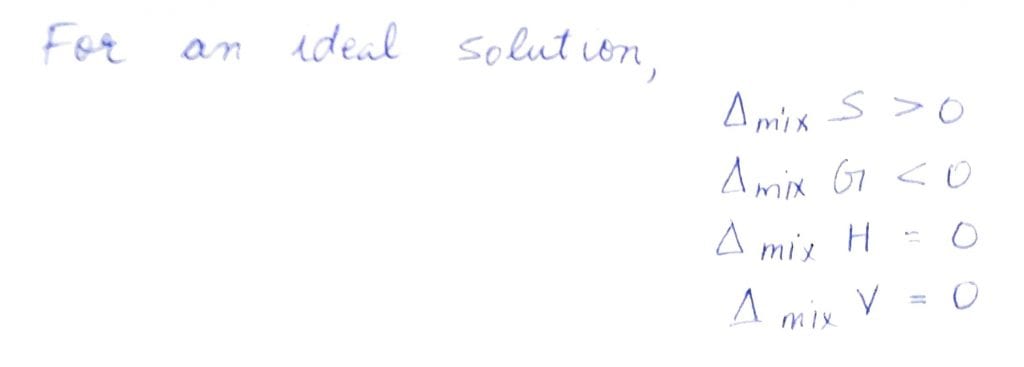 For an ideal solution, the correct option is