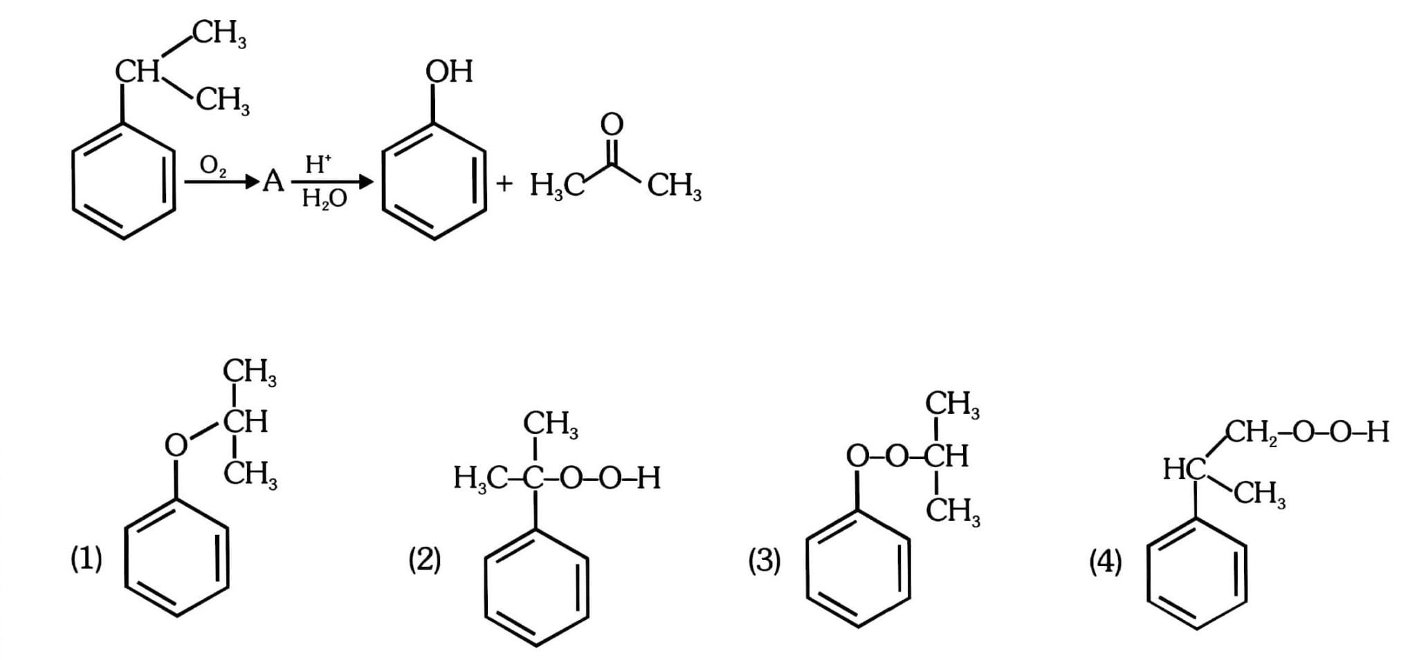 The structure of intermediate A in the following reaction, is