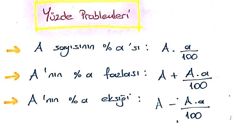 yüzde nasıl hesaplanır