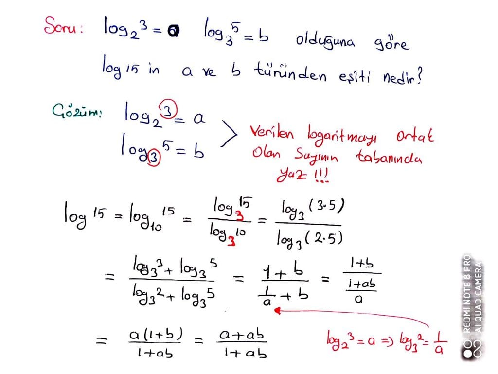 taban değiştirme örnek soru