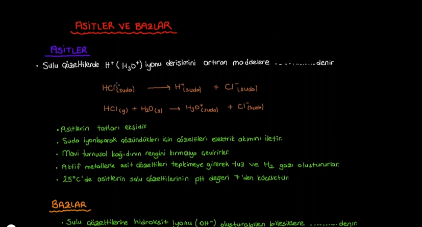 Asitler Ve Bazlar Konu Anlat m Asit Baz Ve Tuzlar Ders Notlar 