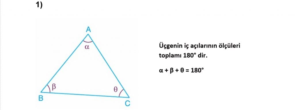 üçgende açılar üçgen konu anlatımı iç açılar