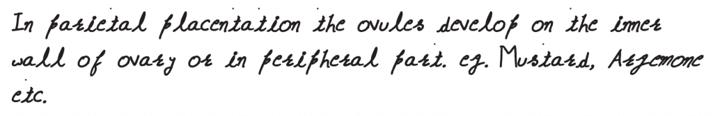 NEET 2019 question paper Placentation in which ovules develop on the inner wall of the ovary or in peripheral part is