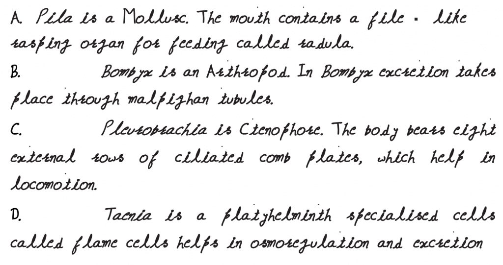 Match the following organisms with their respective characteristics