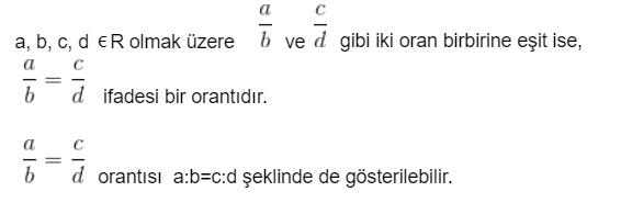 oran orantı konu anlatımı ve örnek soru çözümü
