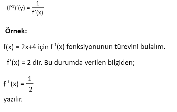 ters fonksiyonun türevi